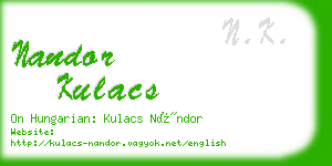 nandor kulacs business card